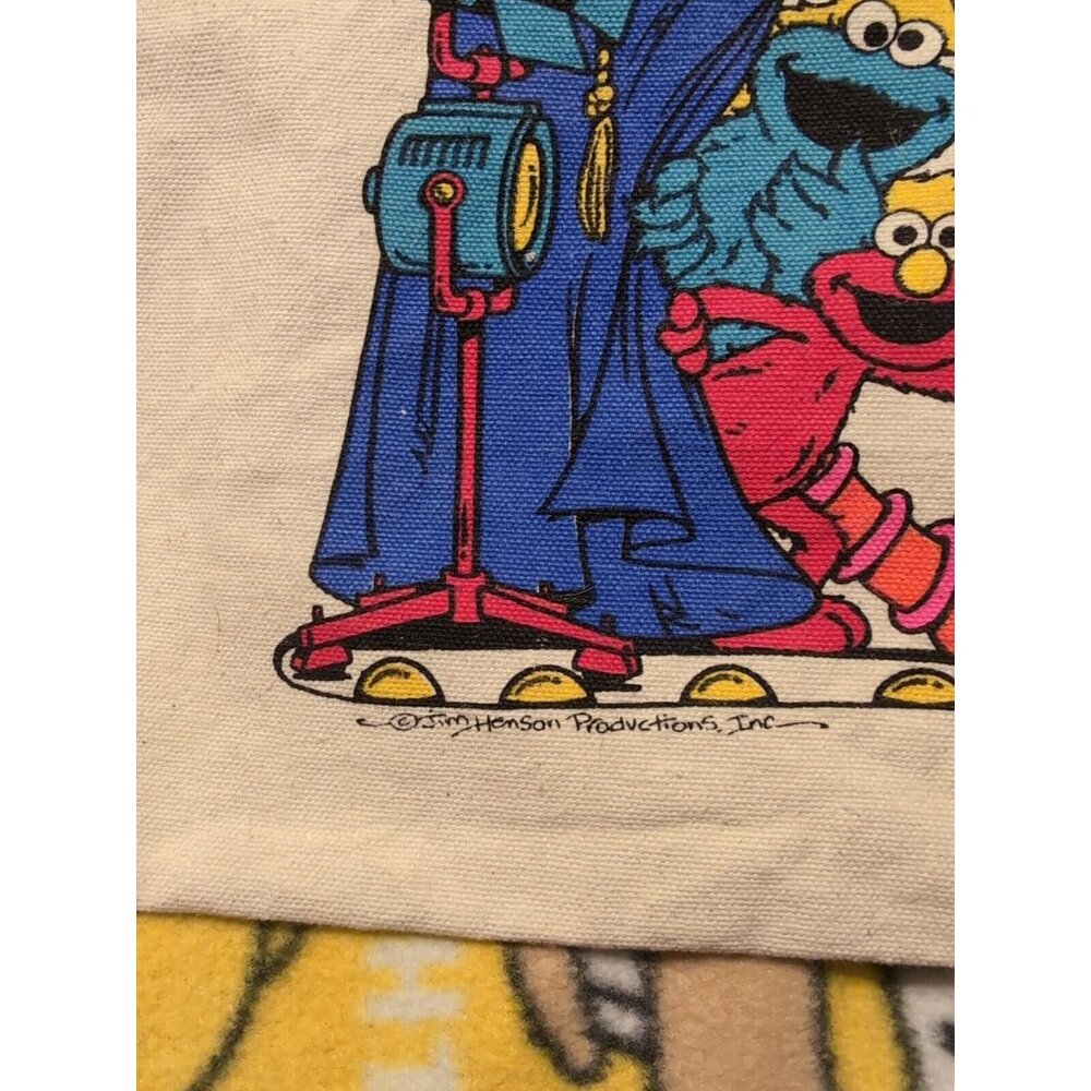 VTG 80-90s Sesame Street Live Canvas Bag: Big Bird, Cookie Monster, Elmo - Picture 4 of 7